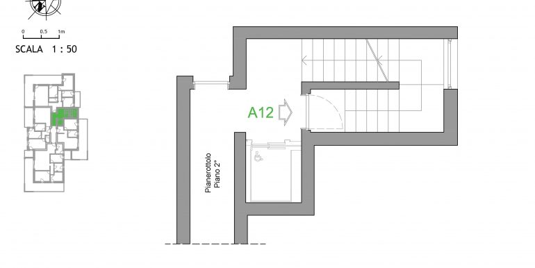 Pianta attico A12 - ingresso